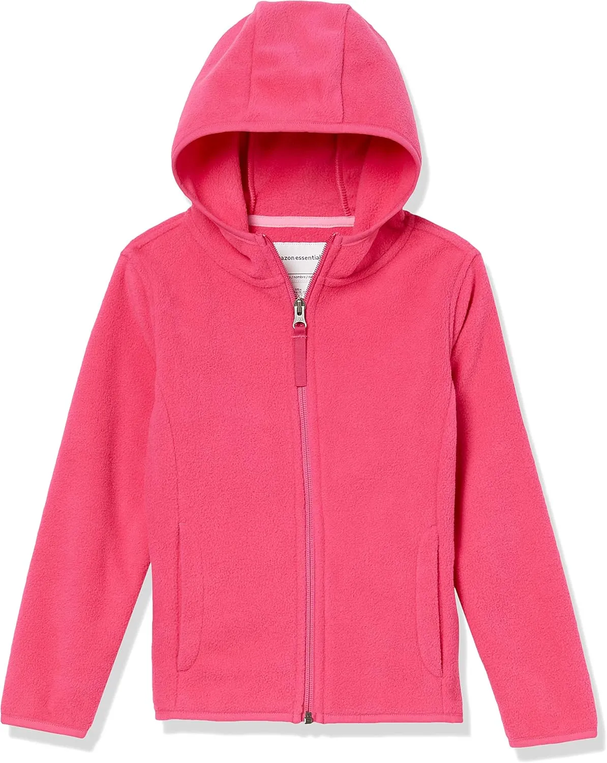 Amazon Essentials Girls and Toddlers' Polar Fleece Full-Zip Hooded Lightweight Jacket