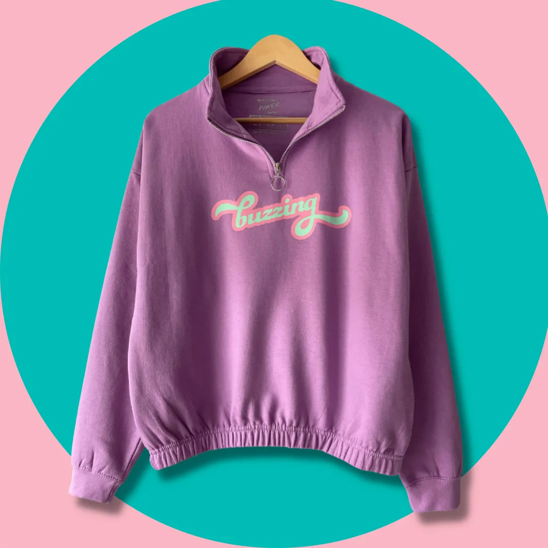 Buzzing - Lavender Cropped Sweater