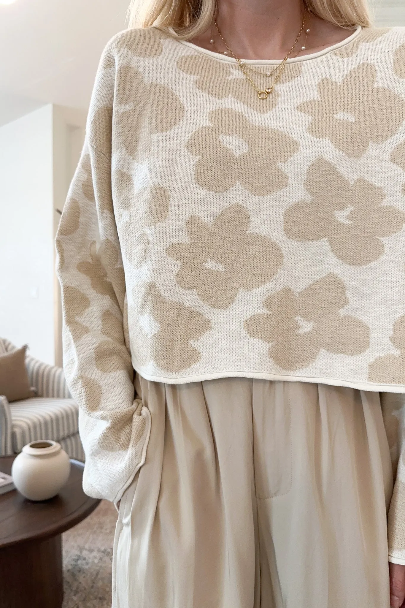 Chasing Daisies Cropped Sweater