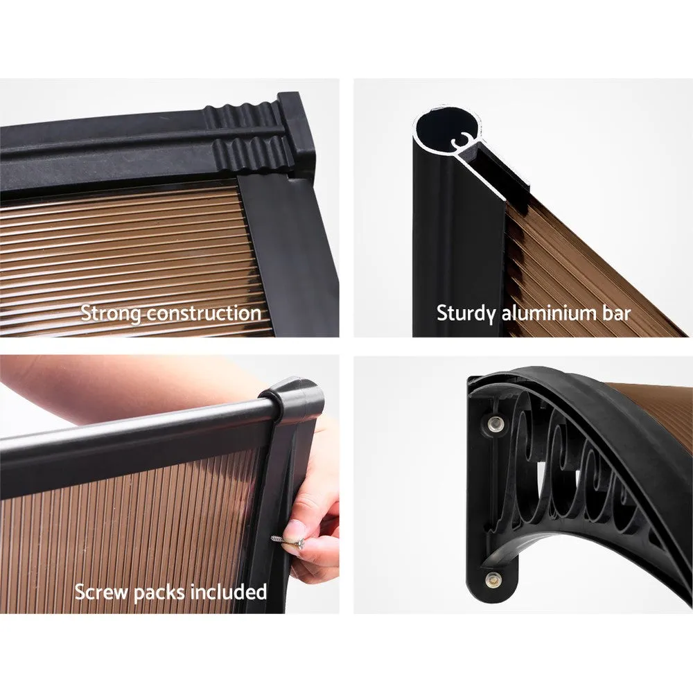 Durable Polycarbonate Door & Window Awning 1x3m - Instahut