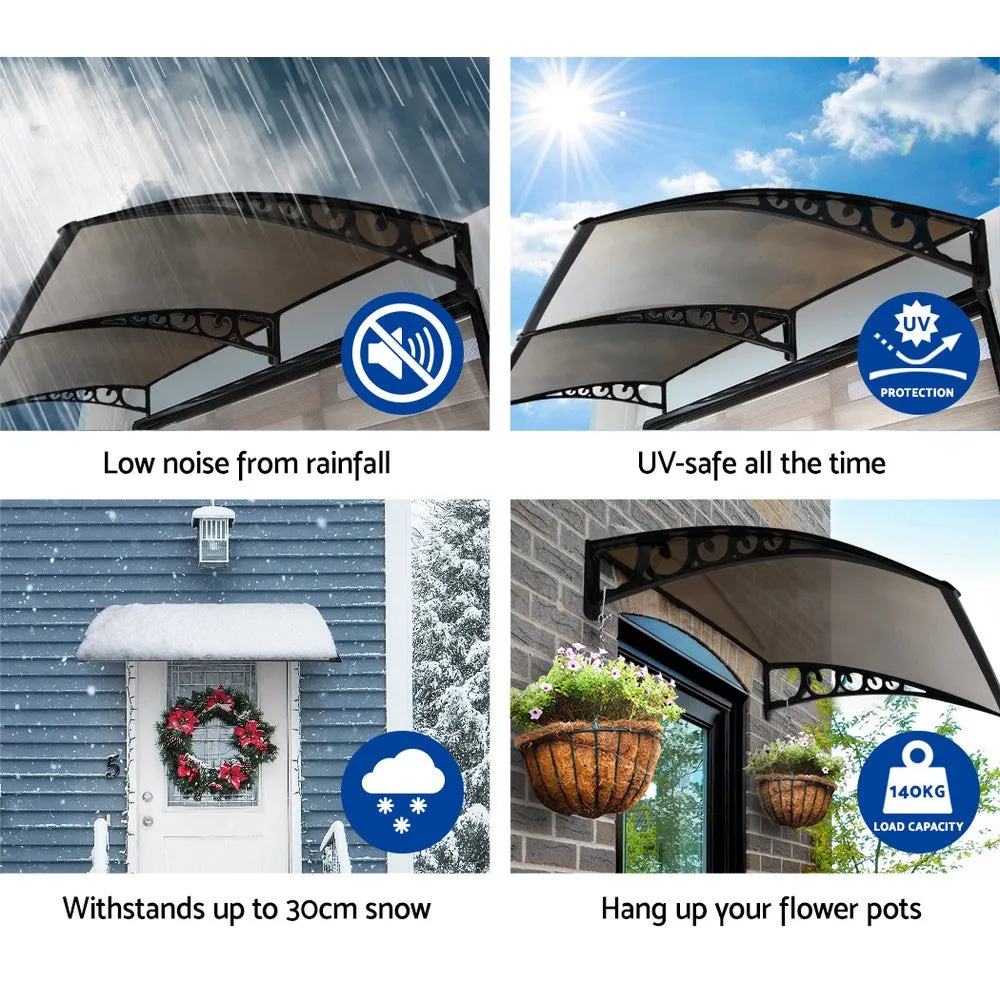 Durable Polycarbonate Door & Window Awning 1x3m - Instahut
