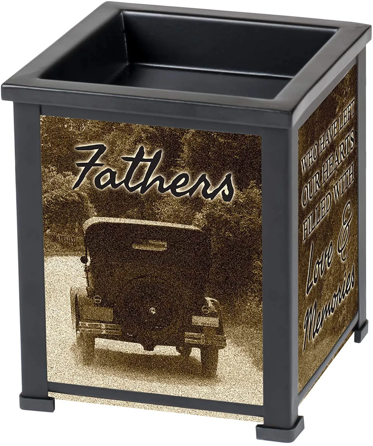 Fathers Never Gone In Memory Black Metal Electrical Wax Tart and Oil Glass Warmer
