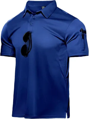Haimont Men's Performance Dry Fit Polo Shirt Short and Long Sleeve Golf Collared T-Shirts for Tactical Outdoor Hiking