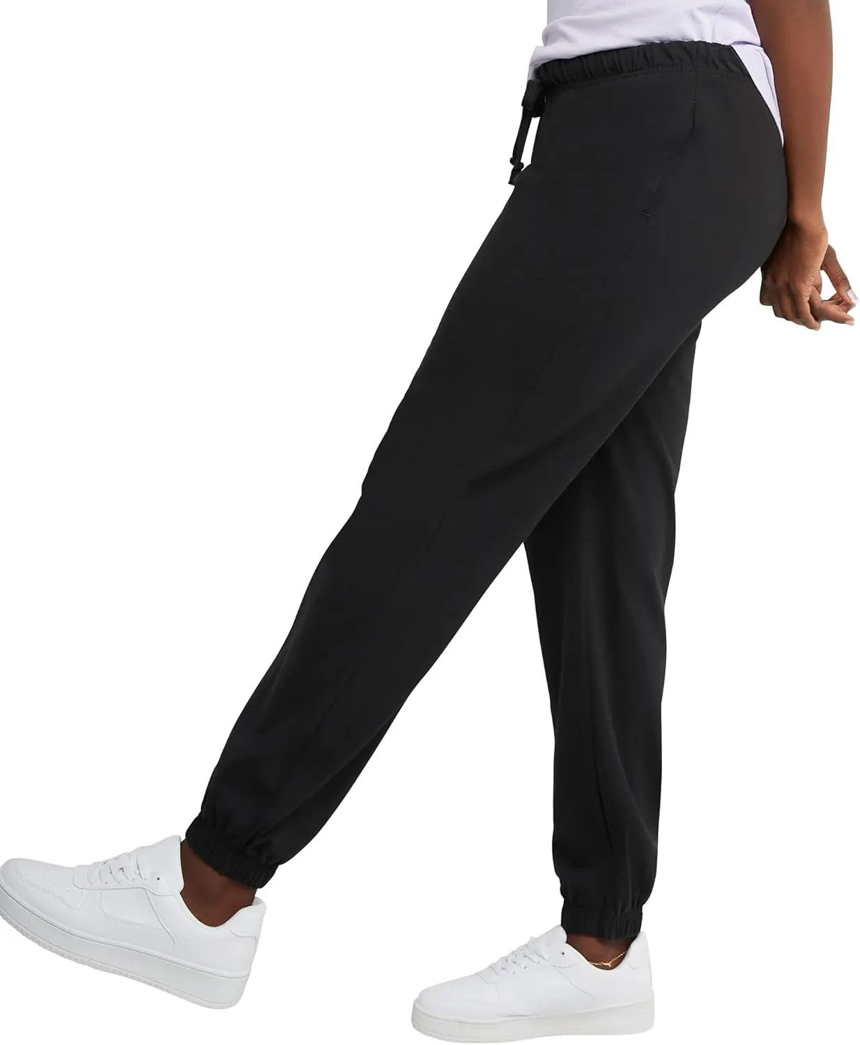 Hanes Women's Essential Jogger Pants, Drawstring Sweatpants For Women, 100% Cotton Jersey, 29