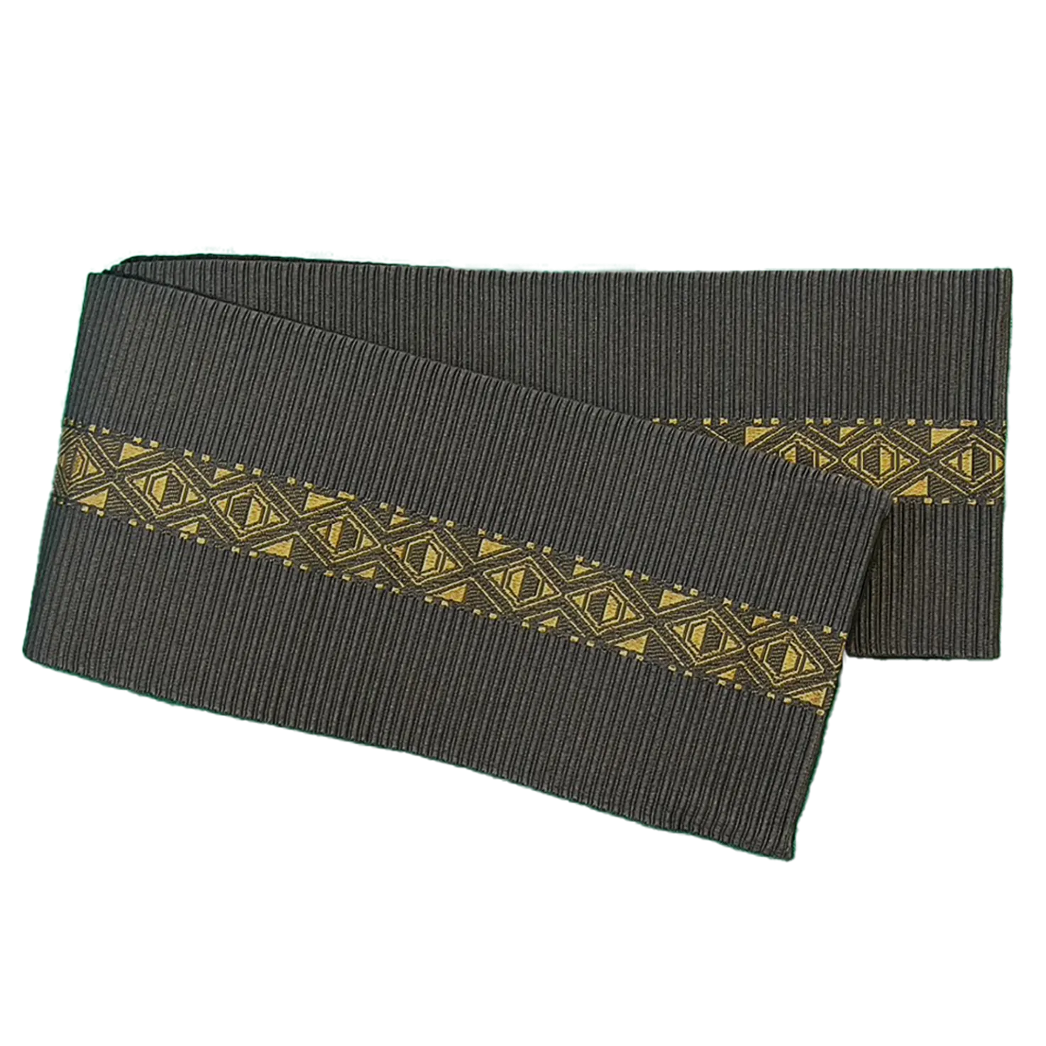 Men's Kaku-Obi Belt : Black, Gold line