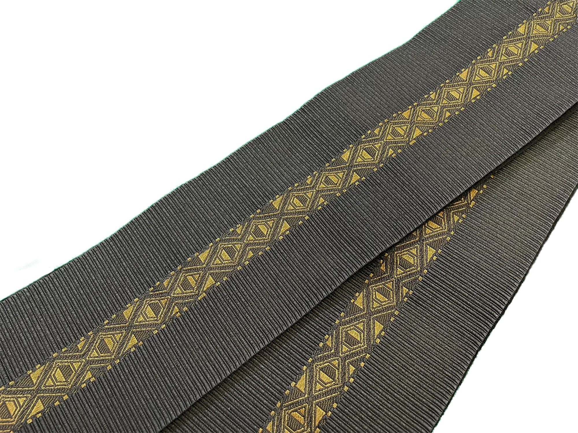 Men's Kaku-Obi Belt : Black, Gold line