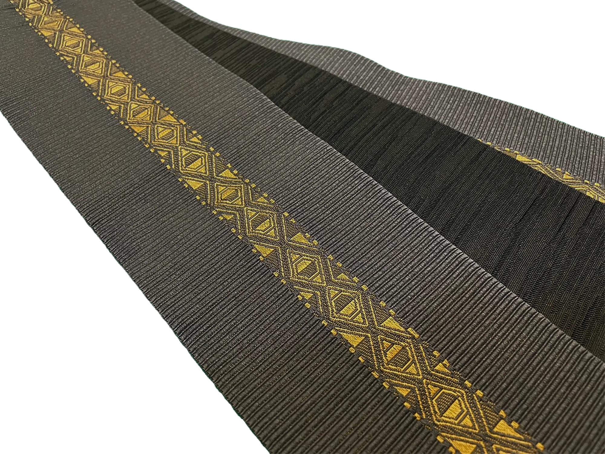 Men's Kaku-Obi Belt : Black, Gold line