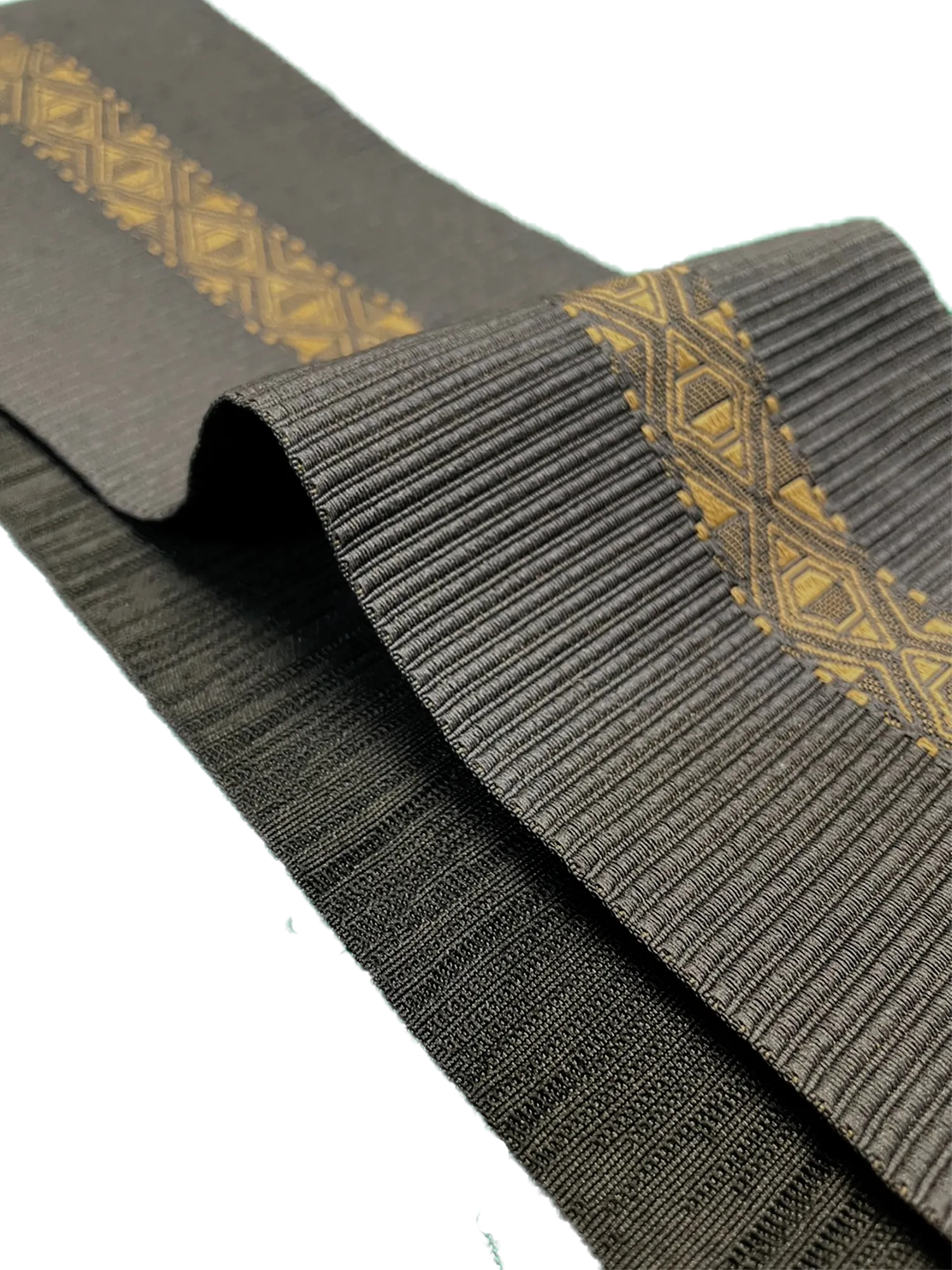 Men's Kaku-Obi Belt : Black, Gold line
