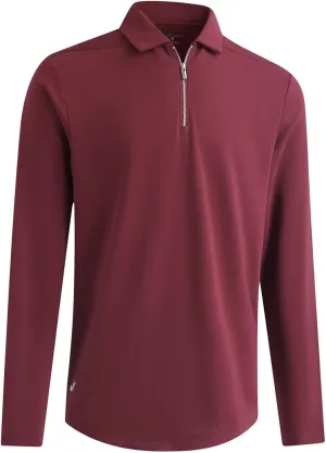 Mens Quarter Zip Polo Shirt Long and Short Sleeve Collared Shirts Moisture Wicking Performance Golf Polo Shirts