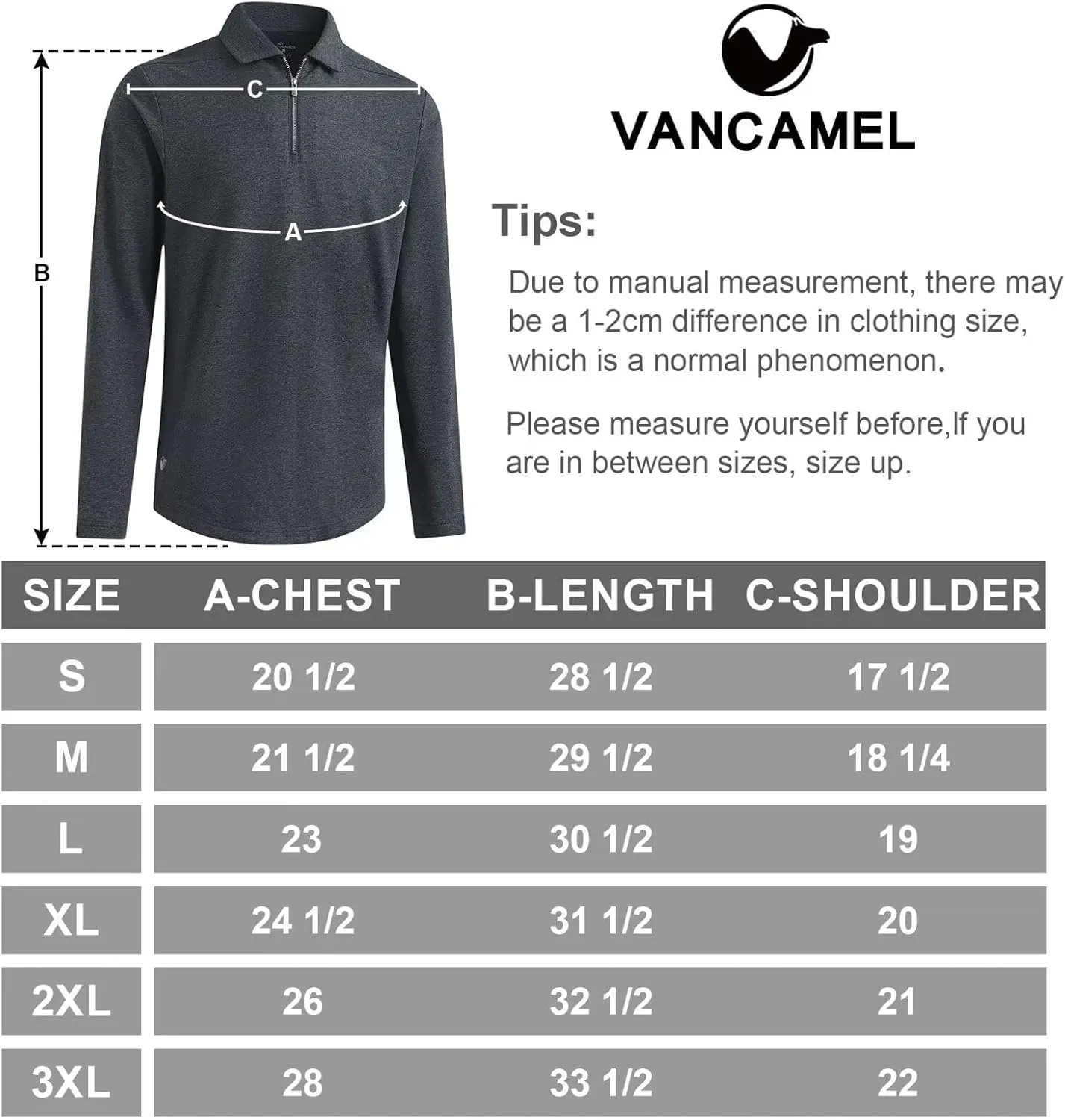 Mens Quarter Zip Polo Shirt Long and Short Sleeve Collared Shirts Moisture Wicking Performance Golf Polo Shirts