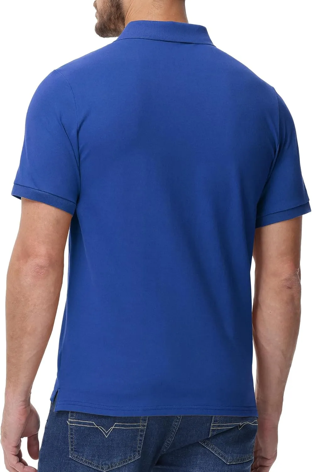 MIER Polo Shirts for Men Cotton Short Sleeve Golf Tennis Collared Shirt for Casual Work Travel, 3 Buttons, Ultra Soft