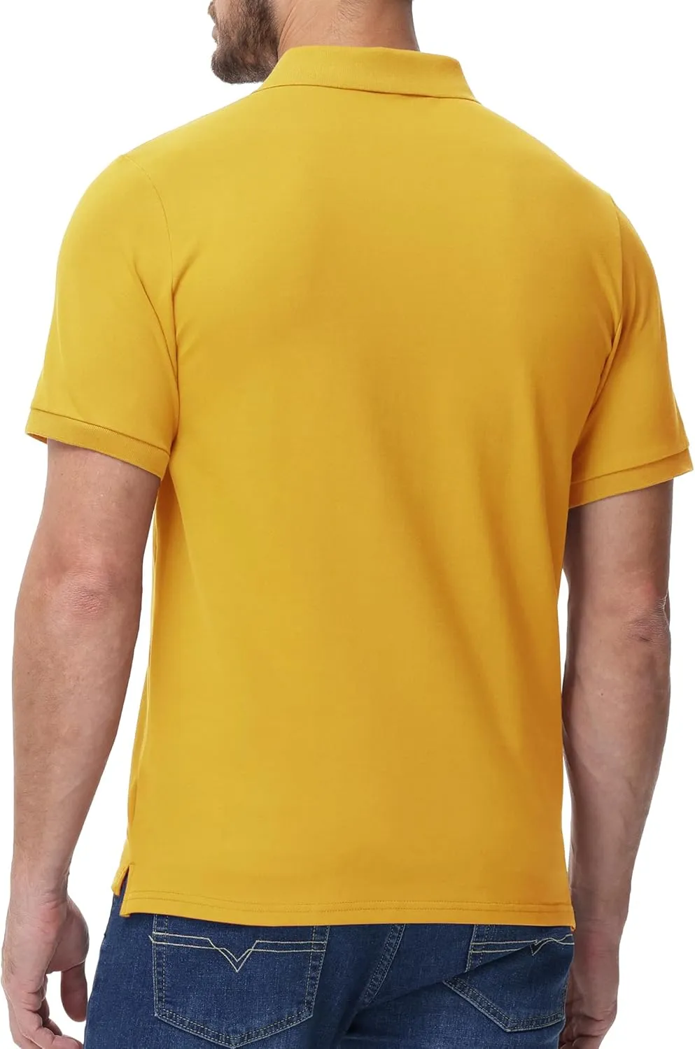 MIER Polo Shirts for Men Cotton Short Sleeve Golf Tennis Collared Shirt for Casual Work Travel, 3 Buttons, Ultra Soft