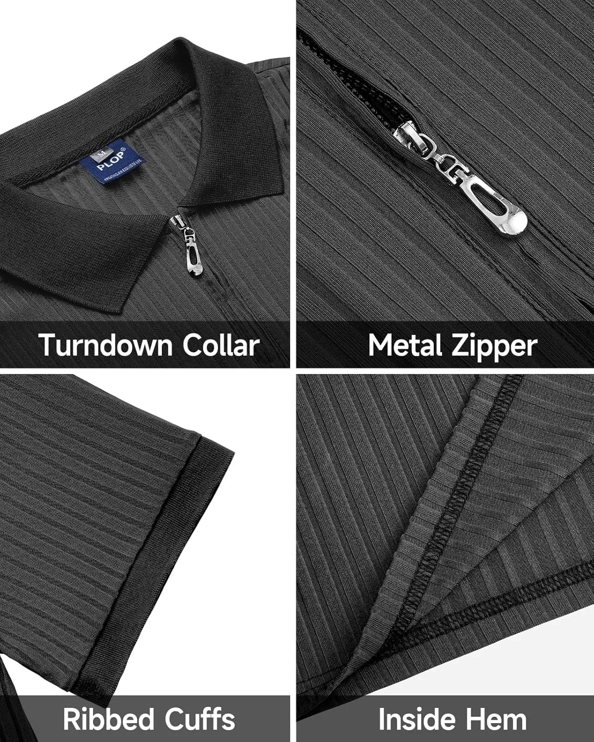 Muscle Polo Shirts for Men Slim Fit Textured Knit Polo Shirts Short Sleeve Mens Collared Shirts Casual Stylish