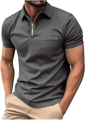 Polo Shirts Man Casual Oversized Short Sleeve Button Lapel Golf Tee Shirt Fashion Solid Color Stripe Cozy Fit Tops
