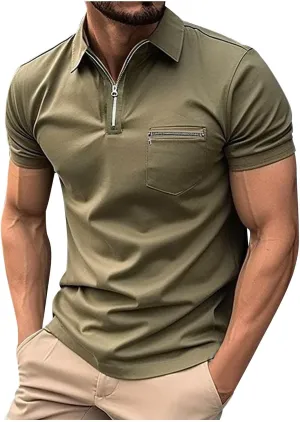 Polo Shirts Man Casual Oversized Short Sleeve Button Lapel Golf Tee Shirt Fashion Solid Color Stripe Cozy Fit Tops