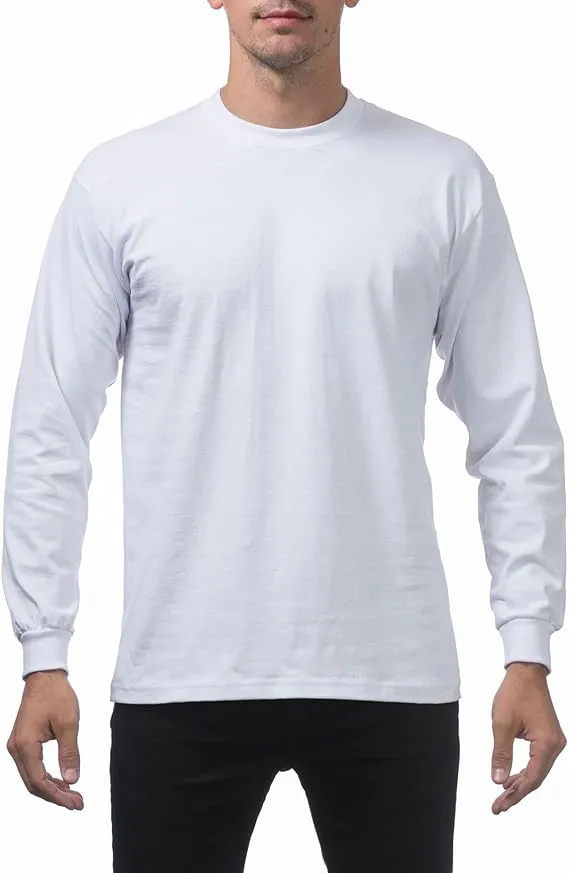 Pro Club Men's Heavyweight Cotton Long Sleeve Crew Neck T-Shirt