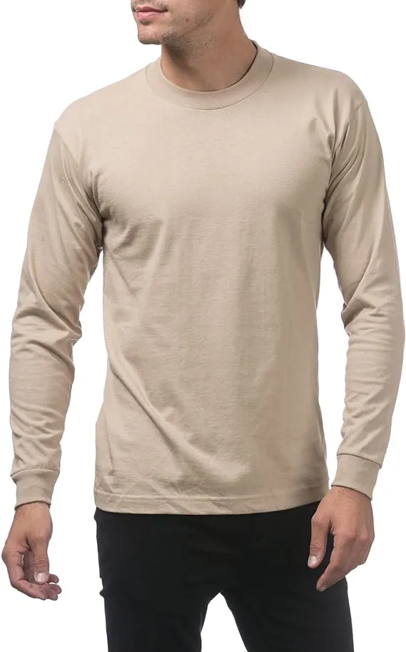 Pro Club Men's Heavyweight Cotton Long Sleeve Crew Neck T-Shirt