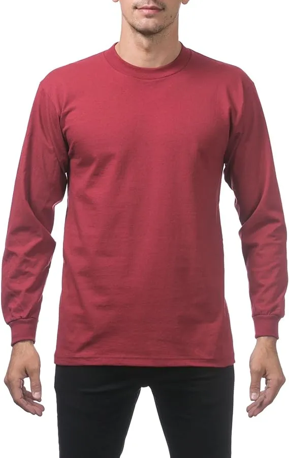 Pro Club Men's Heavyweight Cotton Long Sleeve Crew Neck T-Shirt