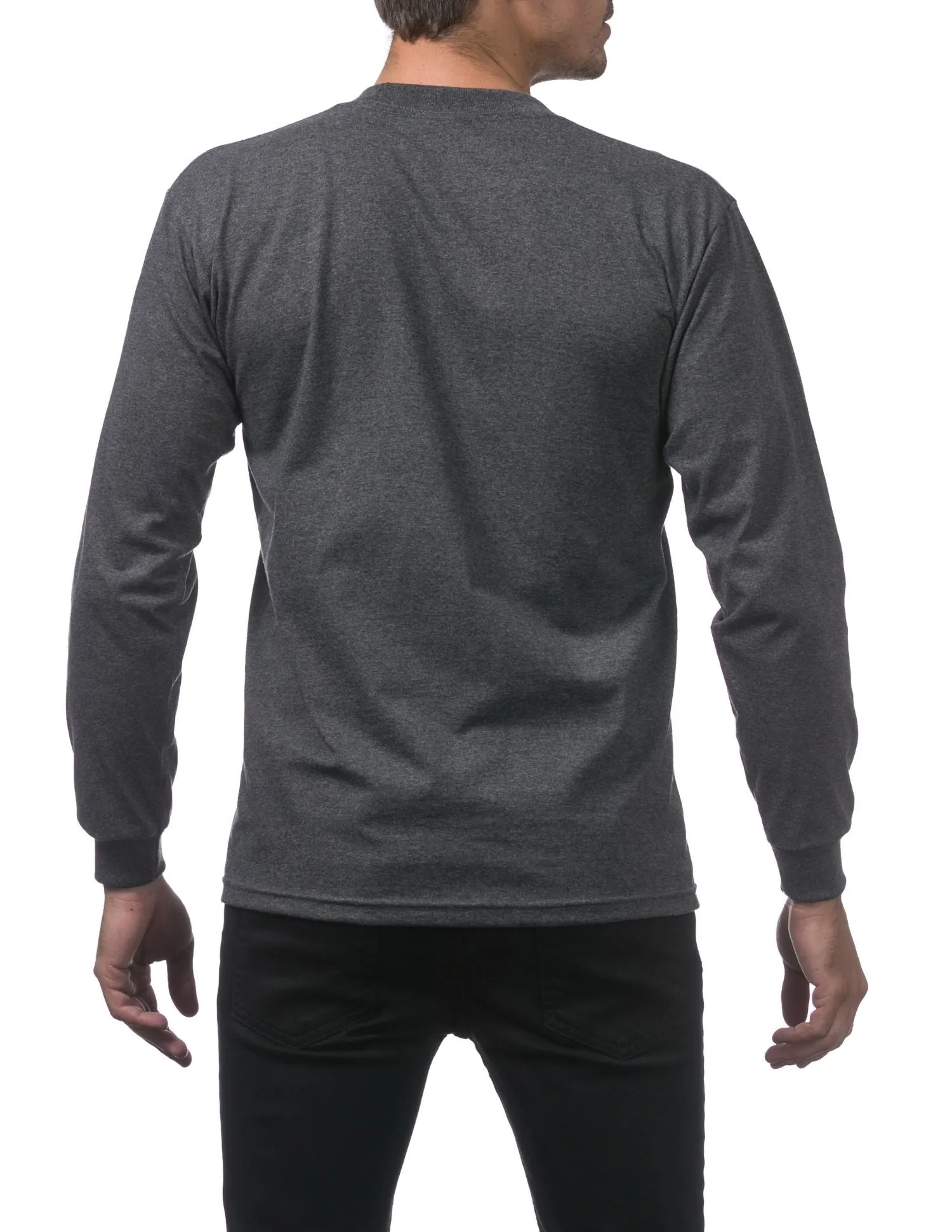 Pro Club Men's Heavyweight Cotton Long Sleeve Crew Neck T-Shirt