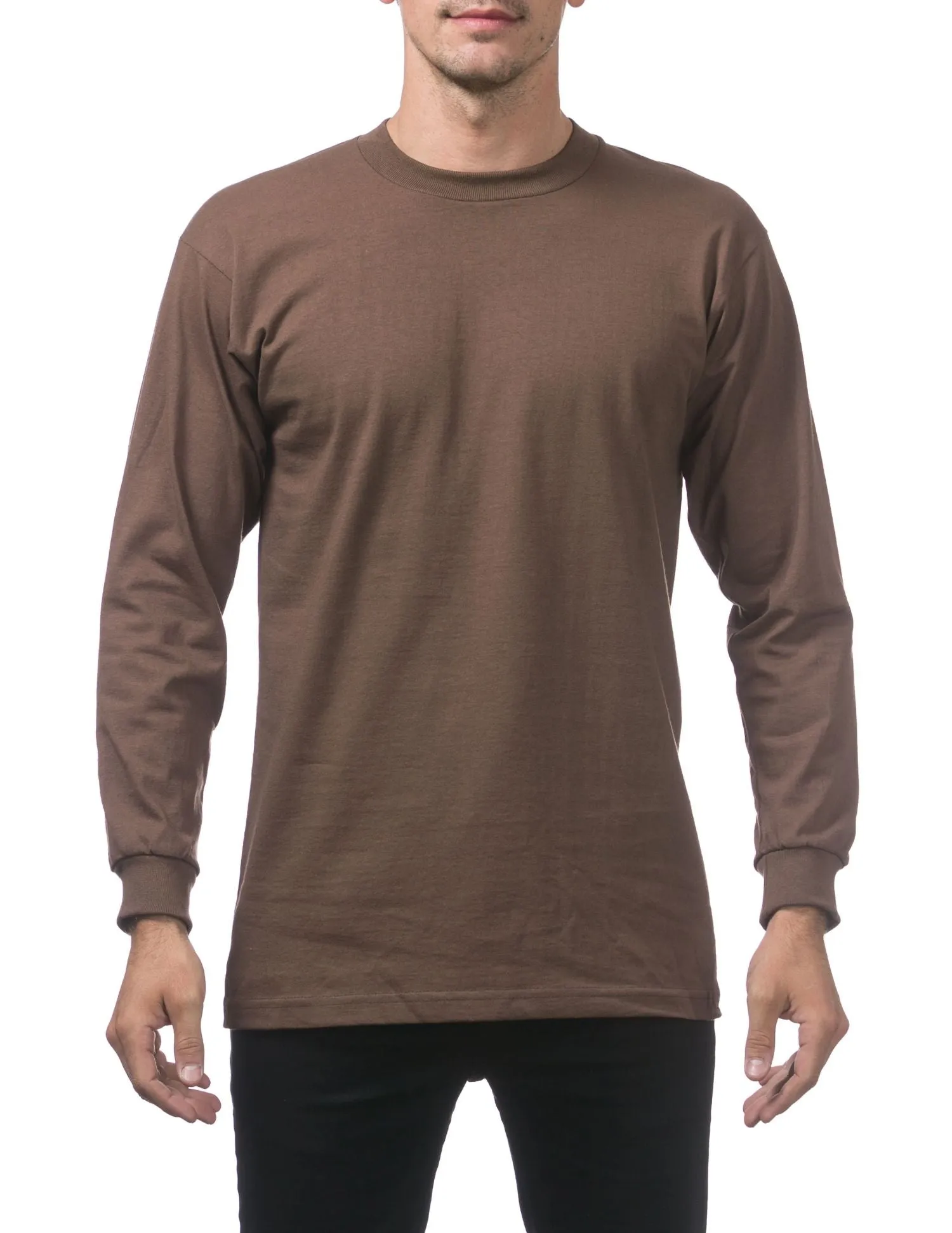 Pro Club Men's Heavyweight Cotton Long Sleeve Crew Neck T-Shirt
