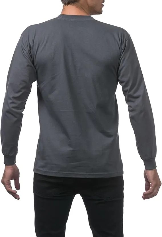 Pro Club Men's Heavyweight Cotton Long Sleeve Crew Neck T-Shirt