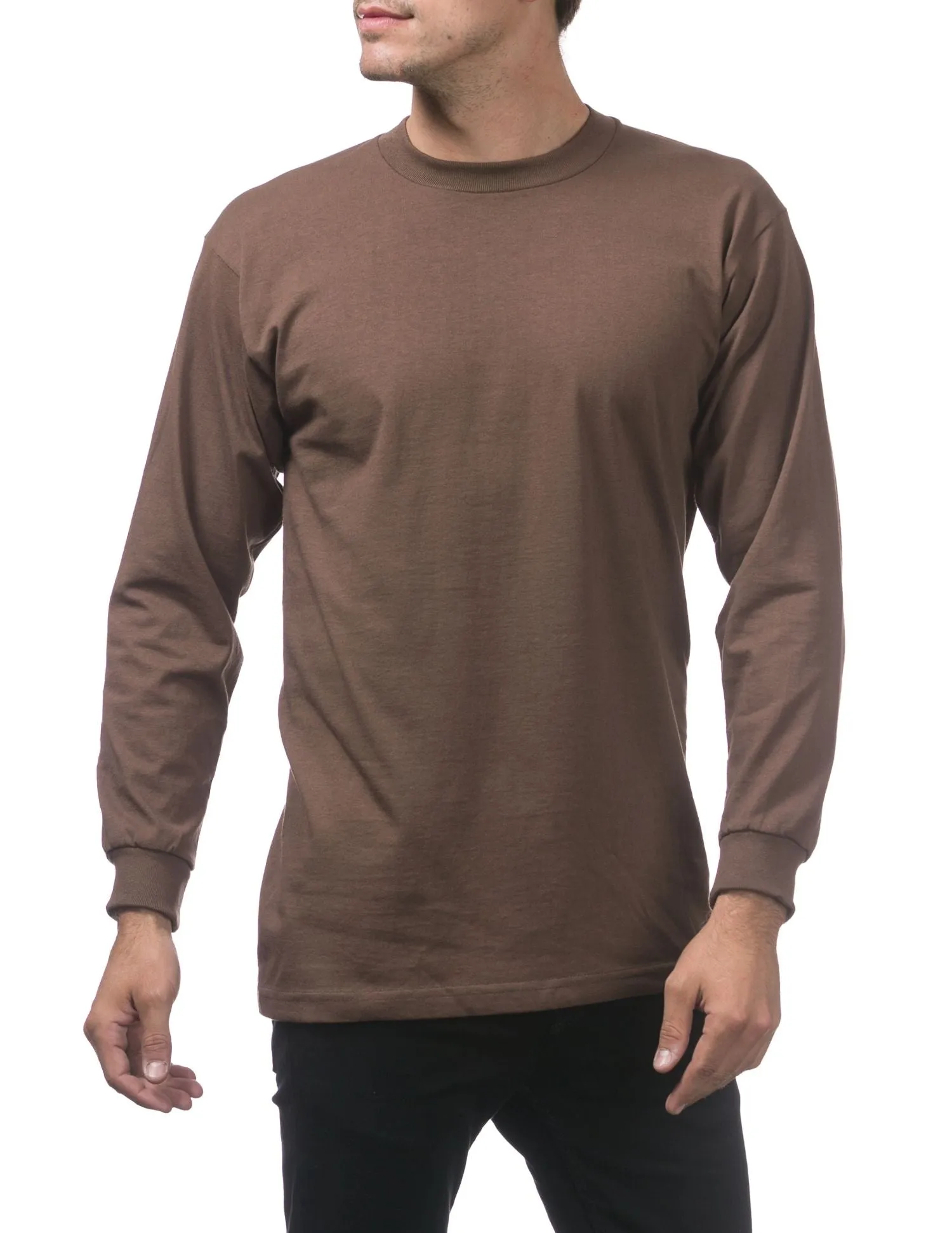 Pro Club Men's Heavyweight Cotton Long Sleeve Crew Neck T-Shirt