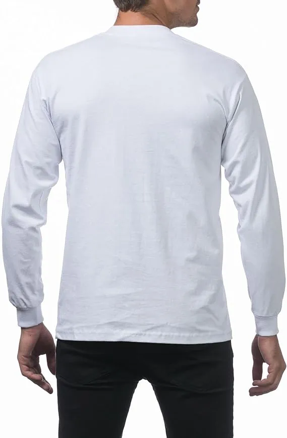 Pro Club Men's Heavyweight Cotton Long Sleeve Crew Neck T-Shirt