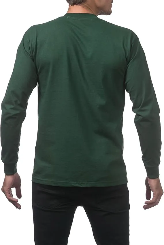Pro Club Men's Heavyweight Cotton Long Sleeve Crew Neck T-Shirt
