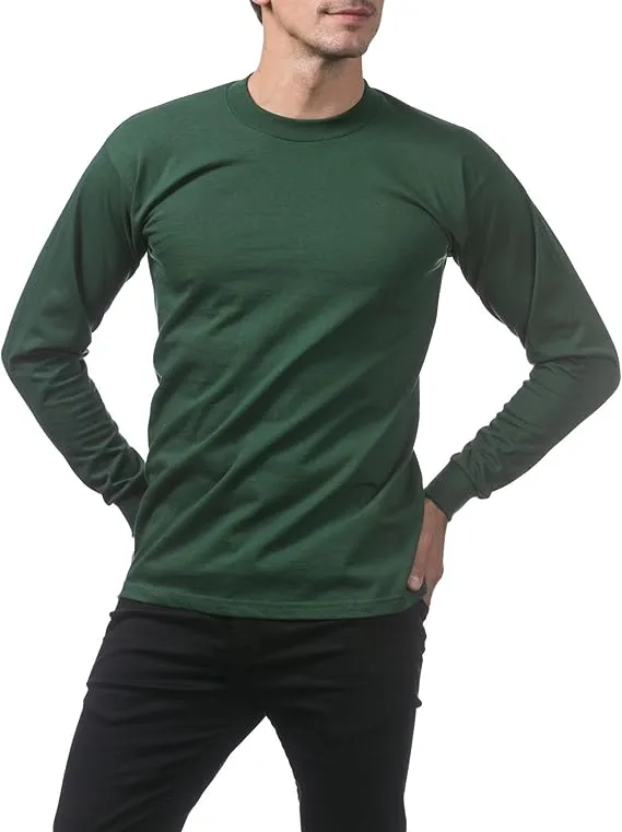Pro Club Men's Heavyweight Cotton Long Sleeve Crew Neck T-Shirt