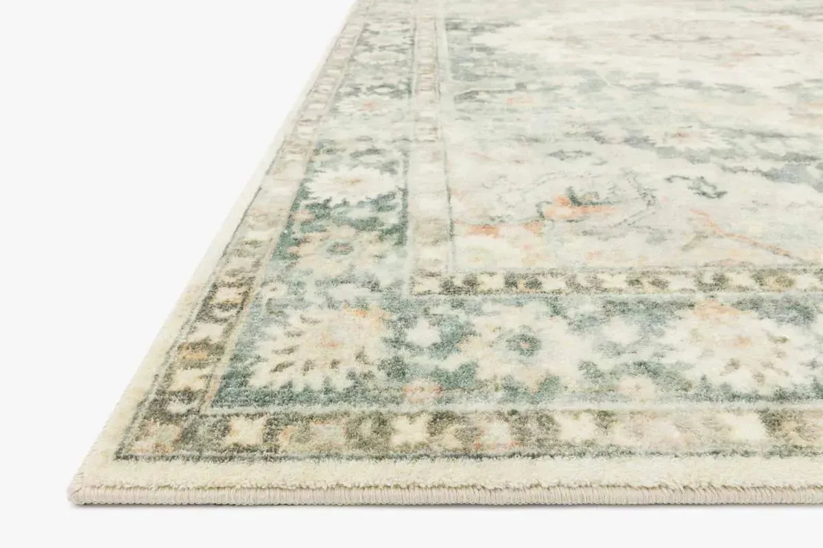 Rosette Ros-08 Teal/Ivory Rug