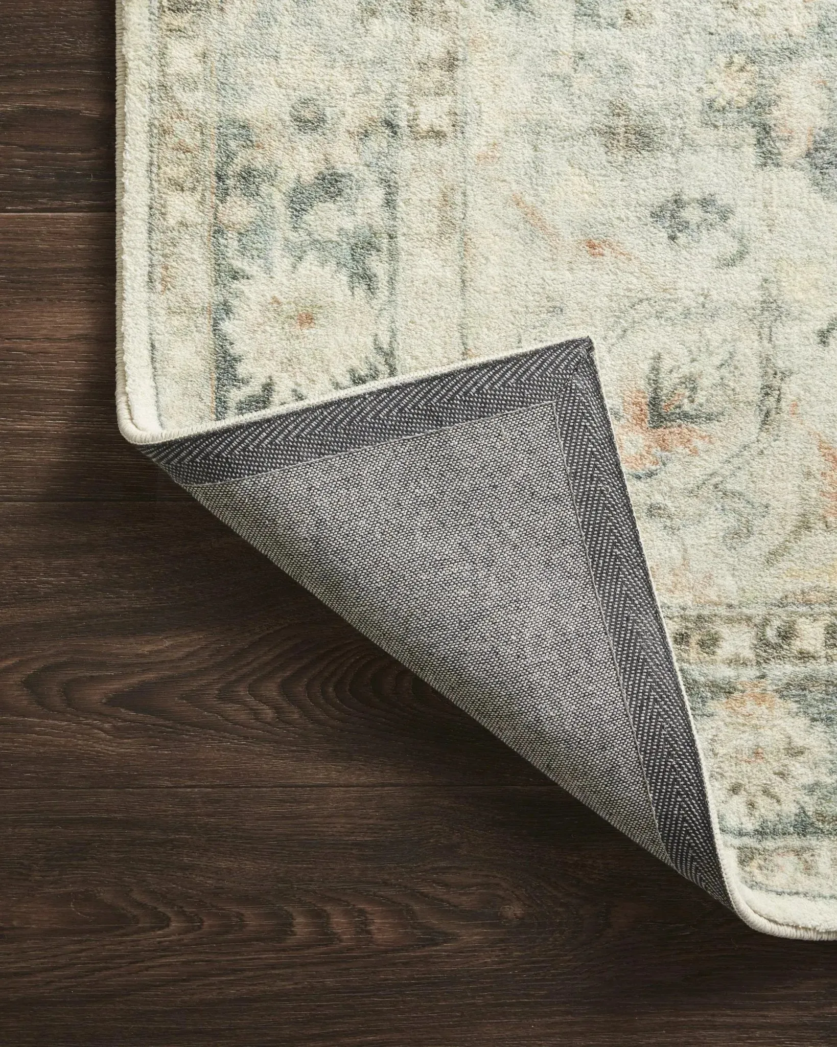 Rosette Ros-08 Teal/Ivory Rug