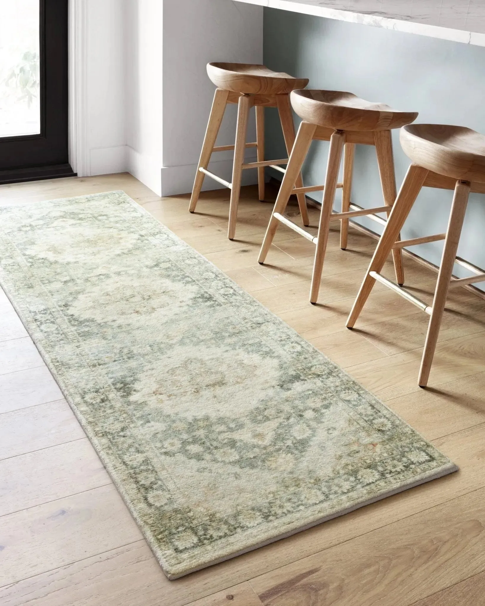Rosette Ros-08 Teal/Ivory Rug