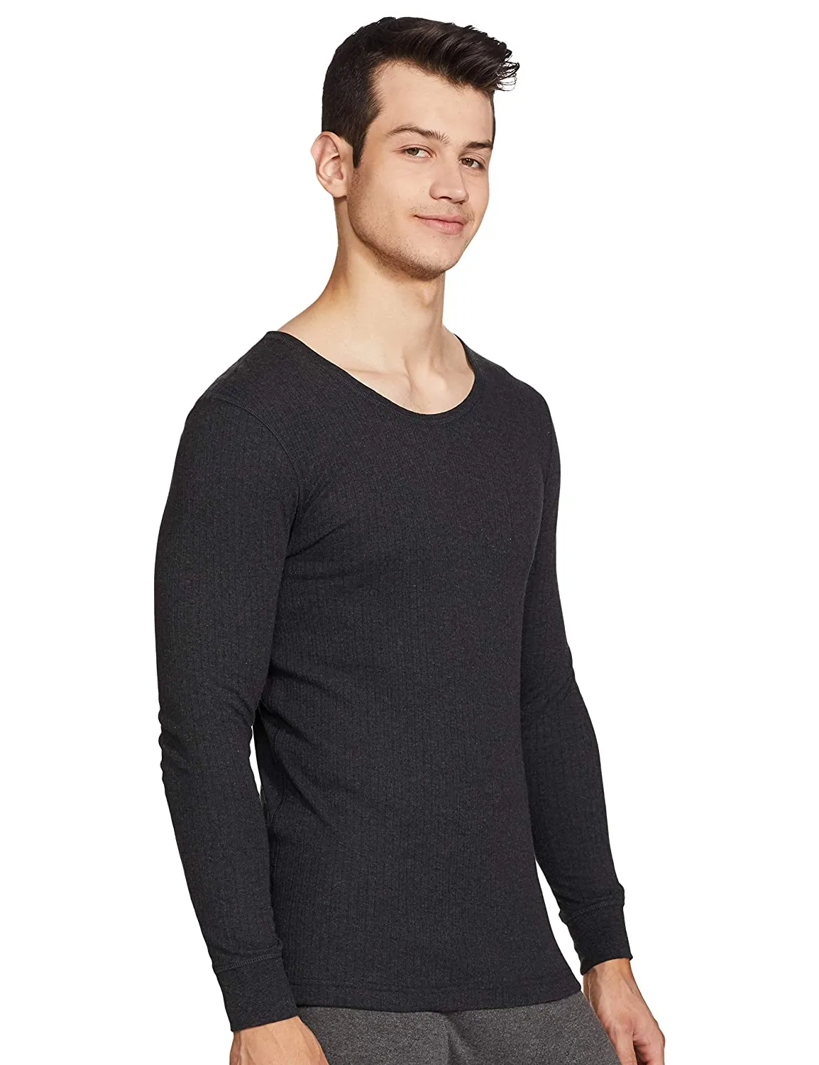 Van Heusen Black and Off-white Full Sleeve Thermal Winter Inner Wear (Pack of 2)