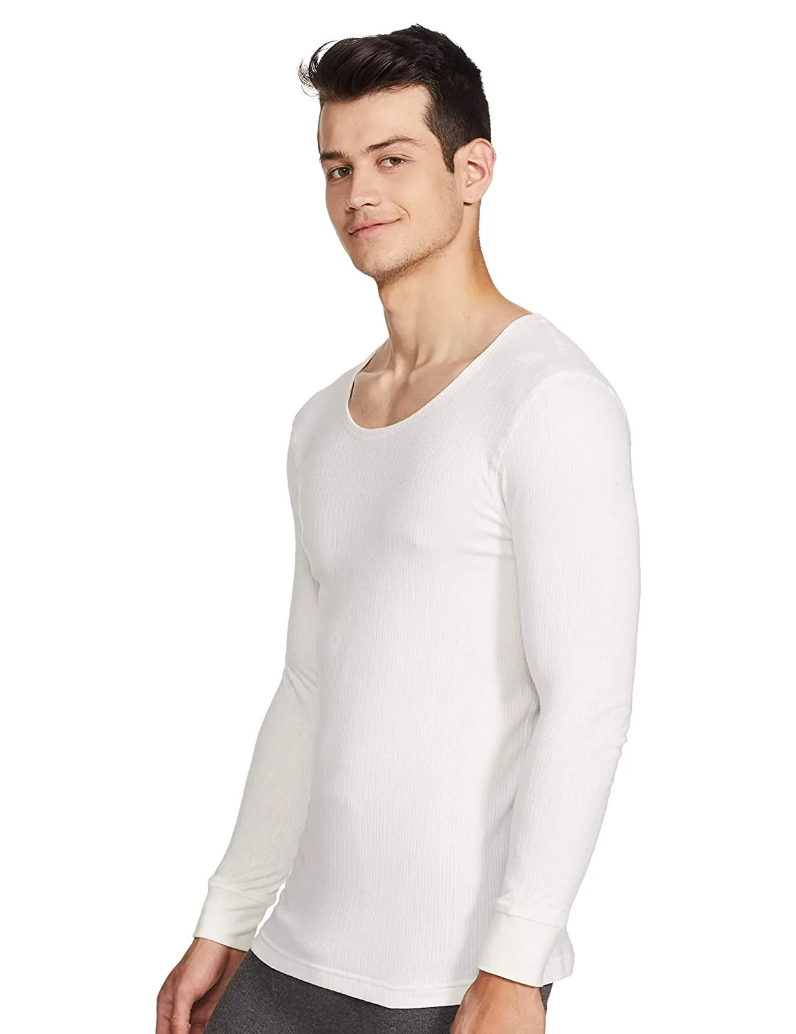 Van Heusen Black and Off-white Full Sleeve Thermal Winter Inner Wear (Pack of 2)