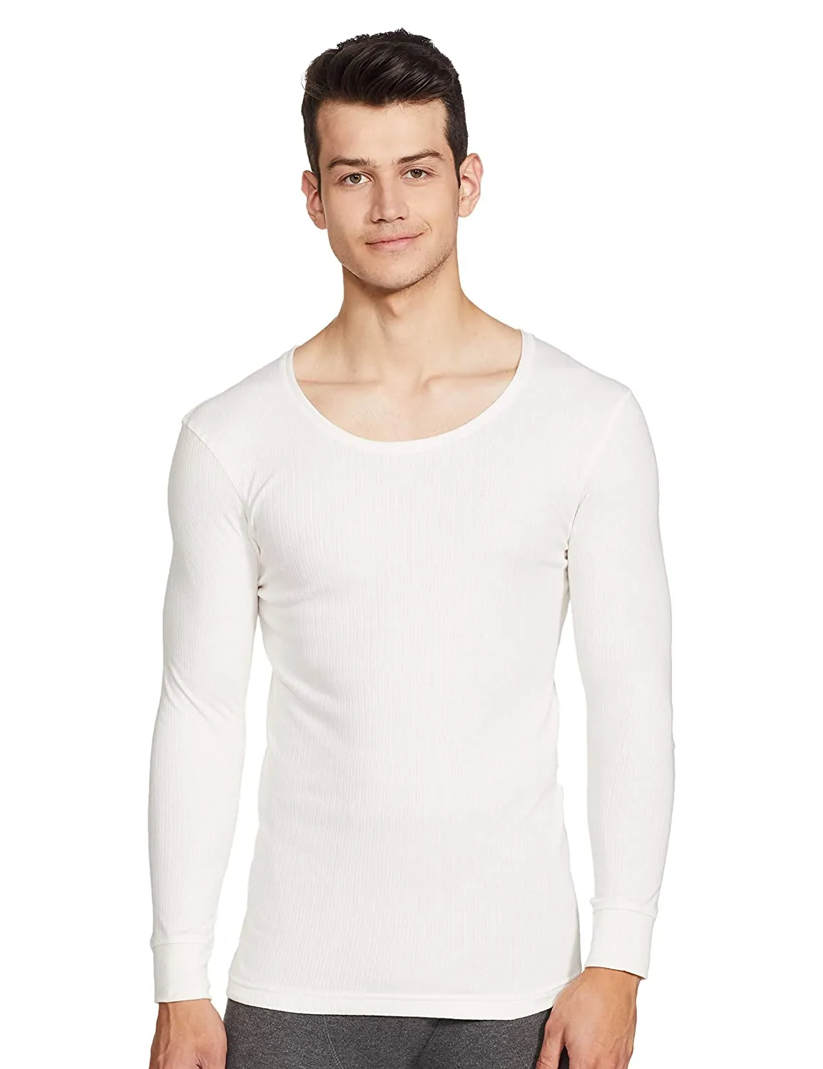 Van Heusen Black and Off-white Full Sleeve Thermal Winter Inner Wear (Pack of 2)