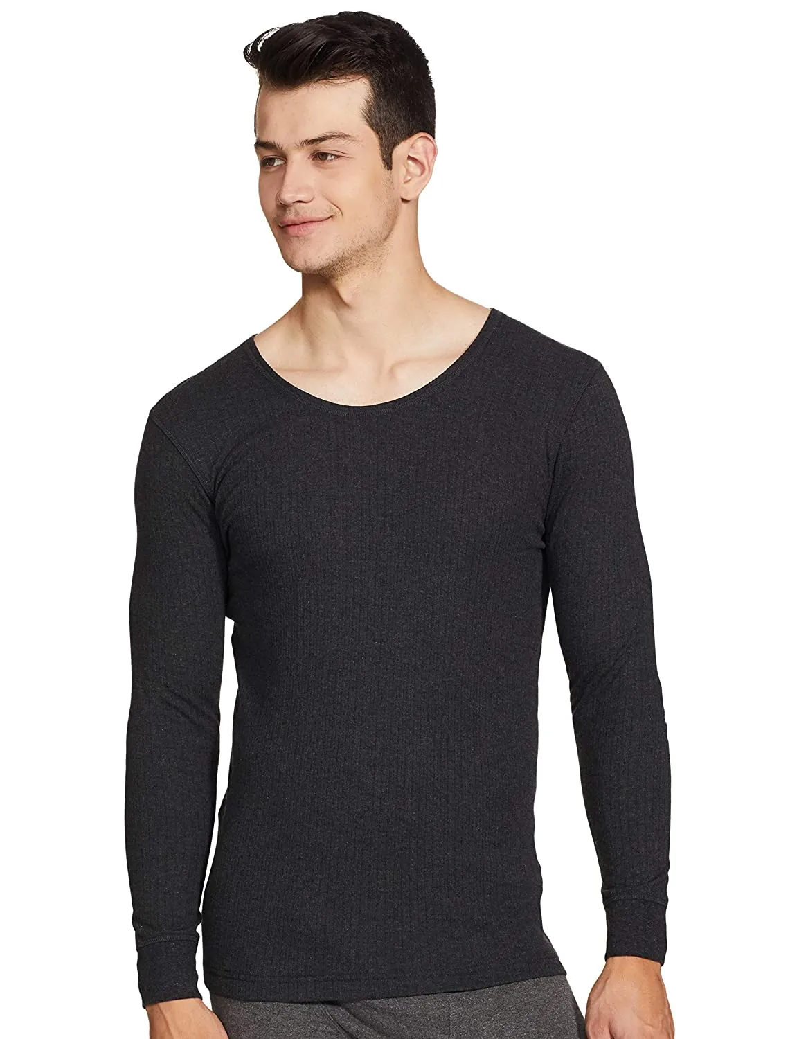 Van Heusen Black and Off-white Full Sleeve Thermal Winter Inner Wear (Pack of 2)