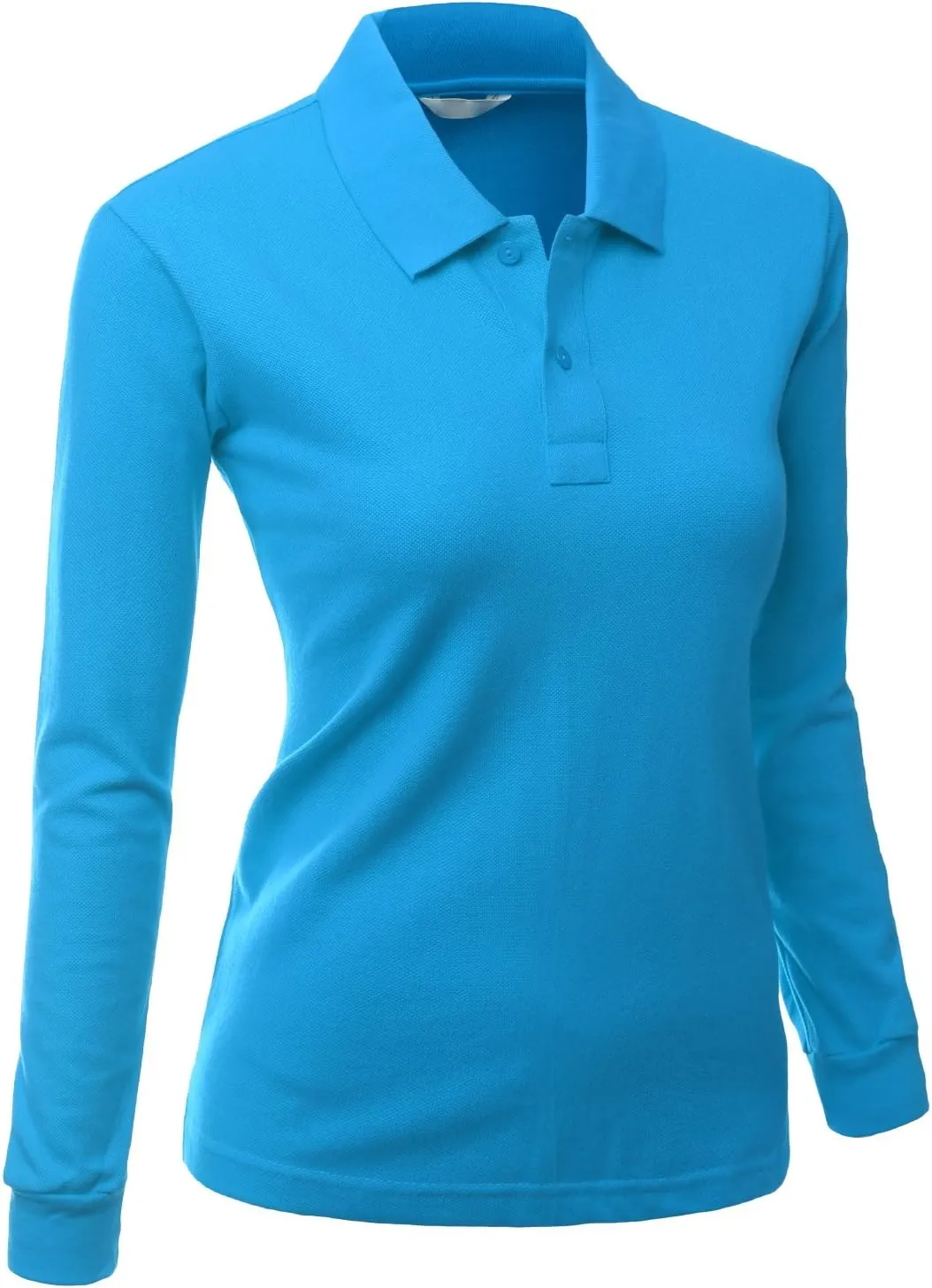Women's Luxurious Solid Long Sleeves PK Polo Shirt